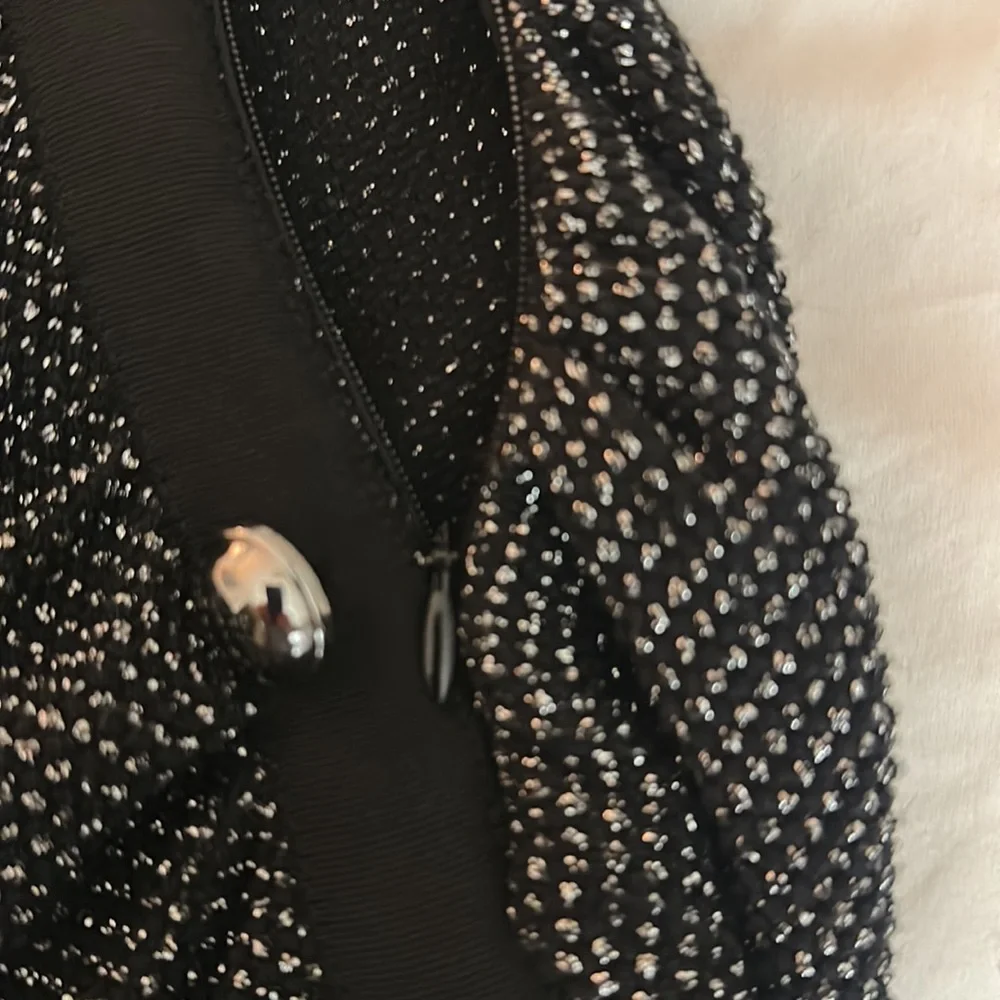 Veronica Beard Black & Silver Ruched Metallic Ira Dress 2 - Picture 13 of 16